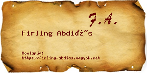 Firling Abdiás névjegykártya